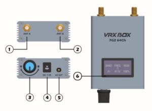 DMKR 7.2GHz 64CH 7V-35V FPV Analog VRX Box dmkr 7.2ghz 64ch 7v 35v fpv analog vrx box